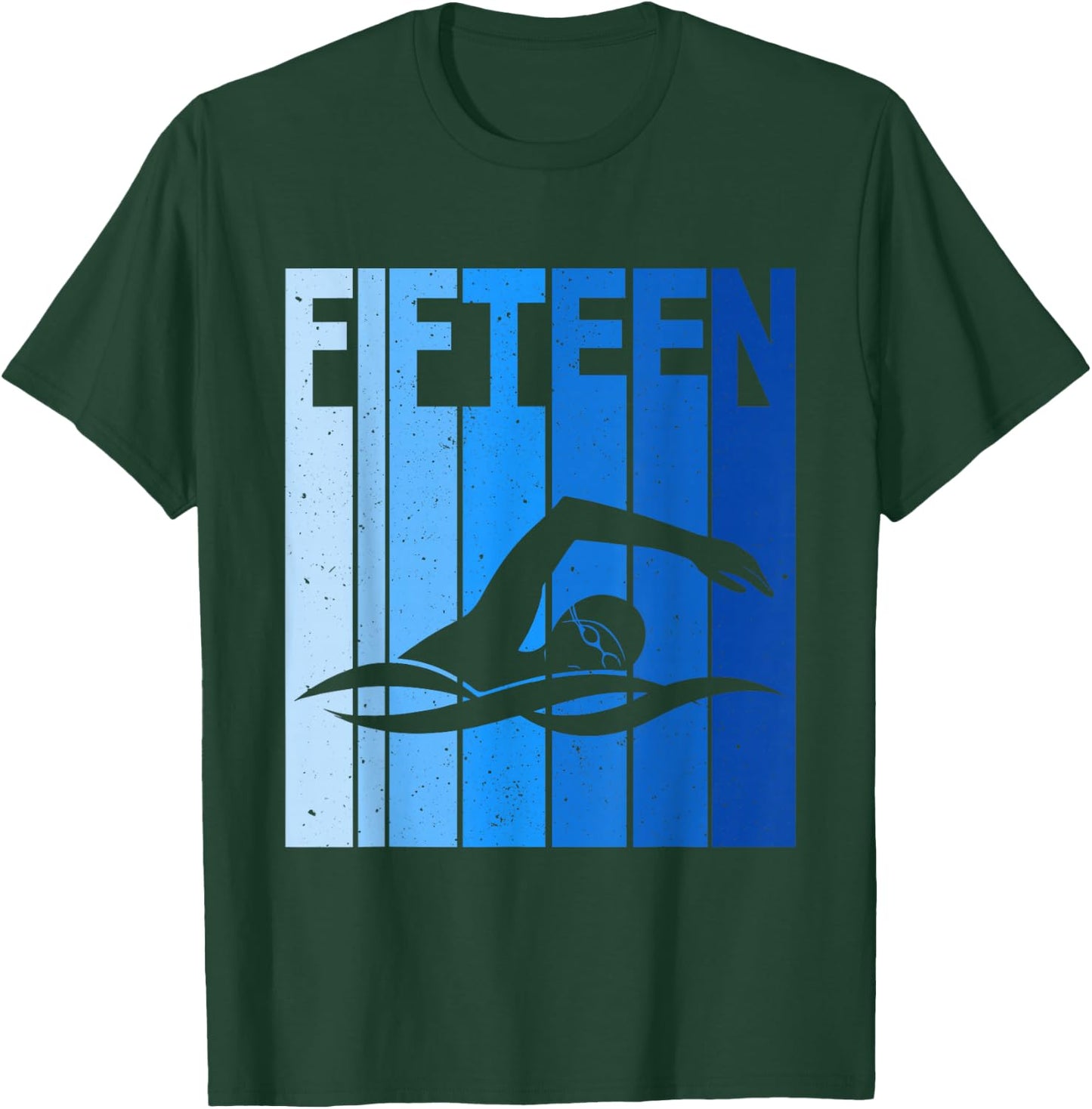 15th Birthday Swimming 15 Year Old Birthday Swimmer T-Shirt - T-Shirt | Forest