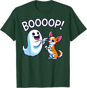 Funny Halloween Ghost Chihuahua Dog Boop Silly Puppy Humor Men Women Kids T-Shirt - T-Shirt | Forest
