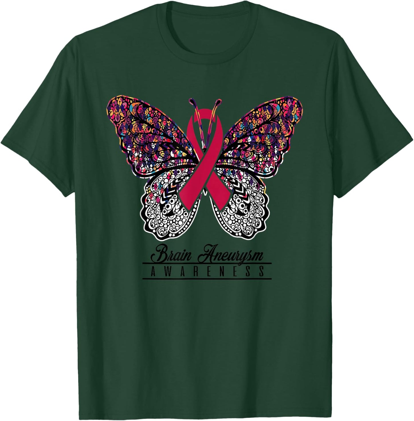 Brain Aneurysm Awareness Shirt Butterfly Lovers Gifts T-Shirt - T-Shirt | Forest