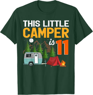 This Little Camper Is 11 Year Old Camping 11th Birthday T-Shirt - T-Shirt | Forest
