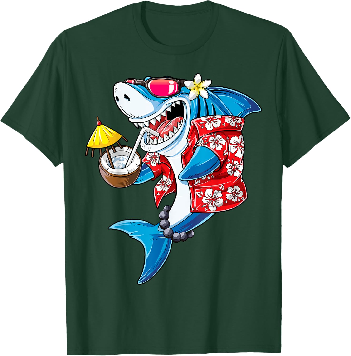 Shark Hawaiian Funny Aloha Hawaii Beach Jawsome Gifts Men T-Shirt - T-Shirt | Forest