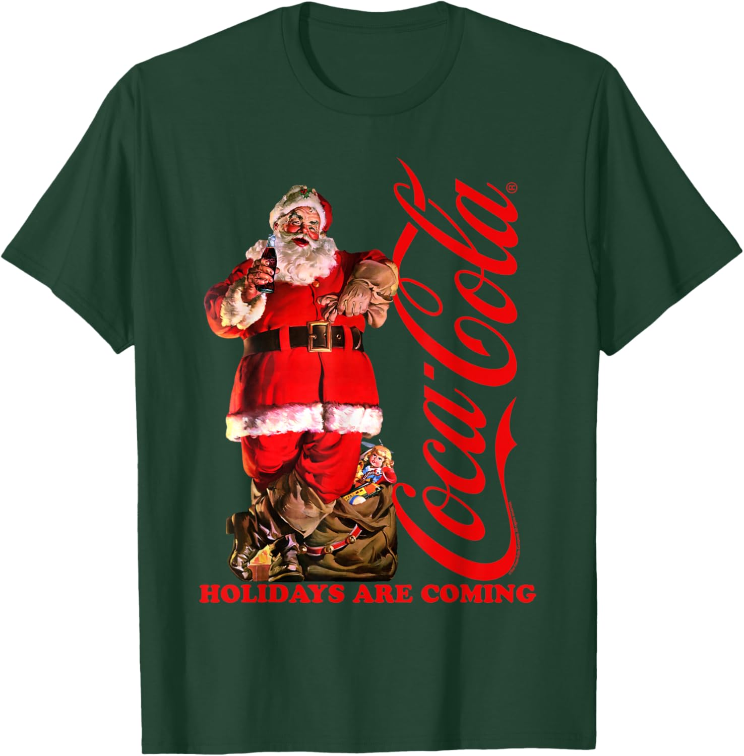 Coca Cola Christmas Holidays Are Coming Santa Lean T-Shirt - T-Shirt | Forest