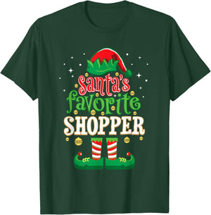 Santa's Favorite Shopper Christmas Matching Shopping T-Shirt - T-Shirt | Forest