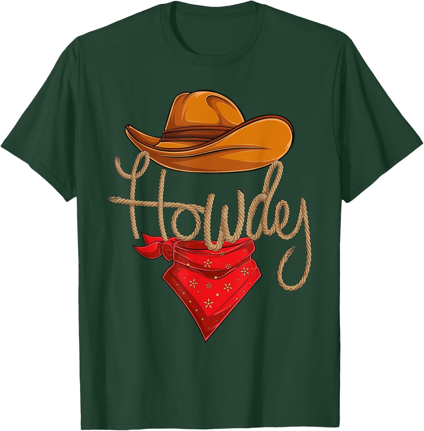 Howdy Cowboy Cowgirl Western Country Rodeo Howdy Men Boys T-Shirt - T-Shirt | Forest