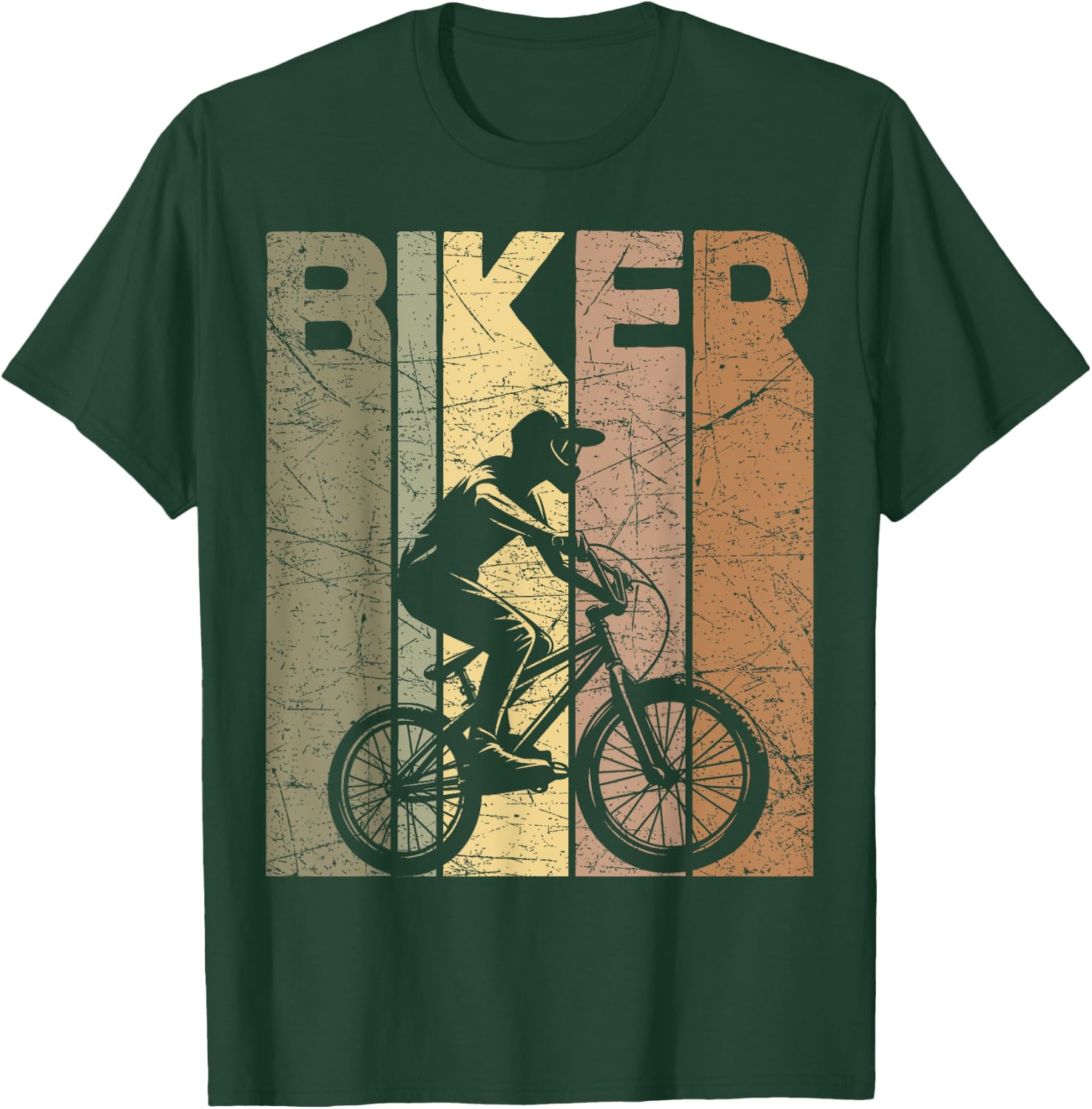 Mountain Biker Vintage MTB Retro Mountain Biking T-Shirt - T-Shirt | Forest