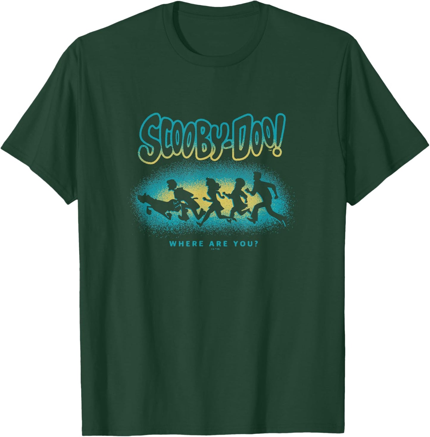 Scooby-Doo Halloween Vintage Mystery Inc Spooky Silhouettes T-Shirt - T-Shirt | Forest