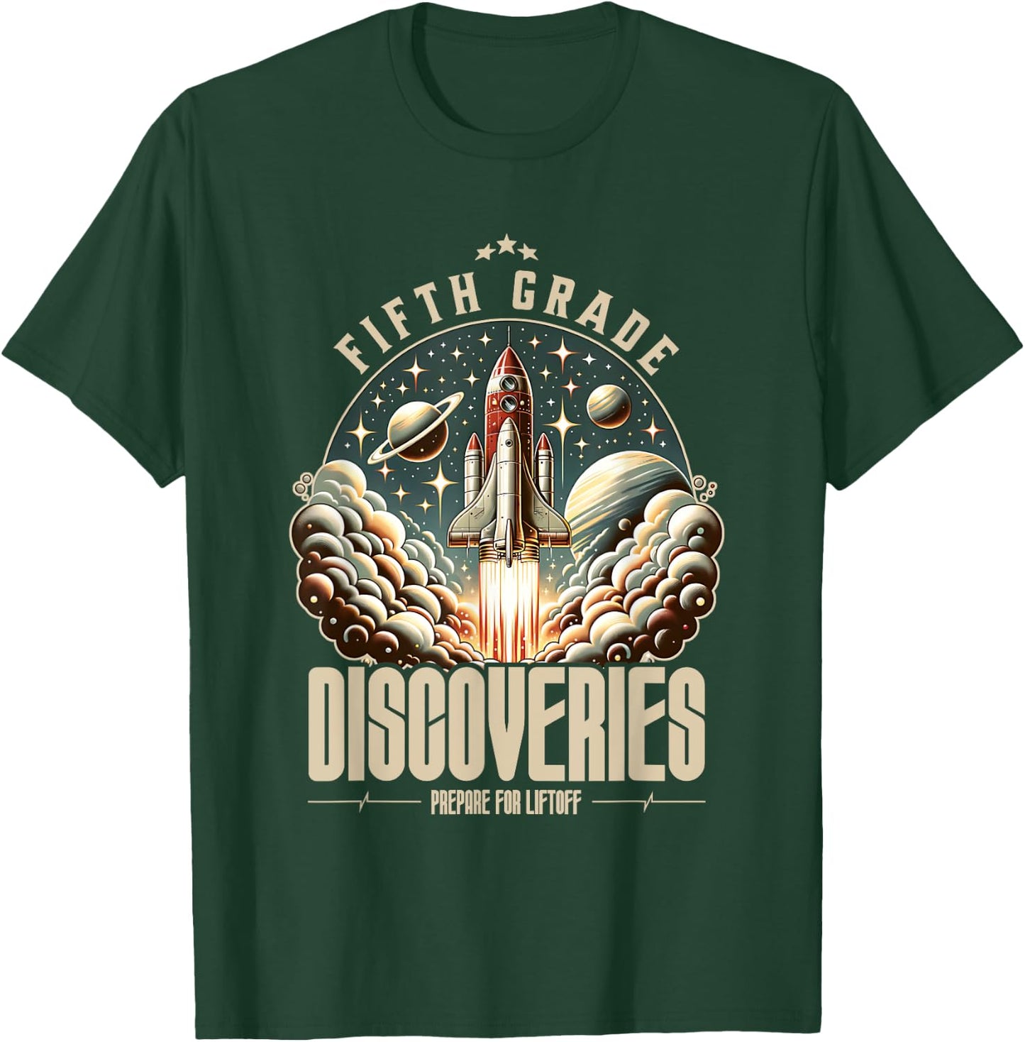 Fifth Grade Back To School Space Rocket Astronaut T-Shirt - T-Shirt | Forest