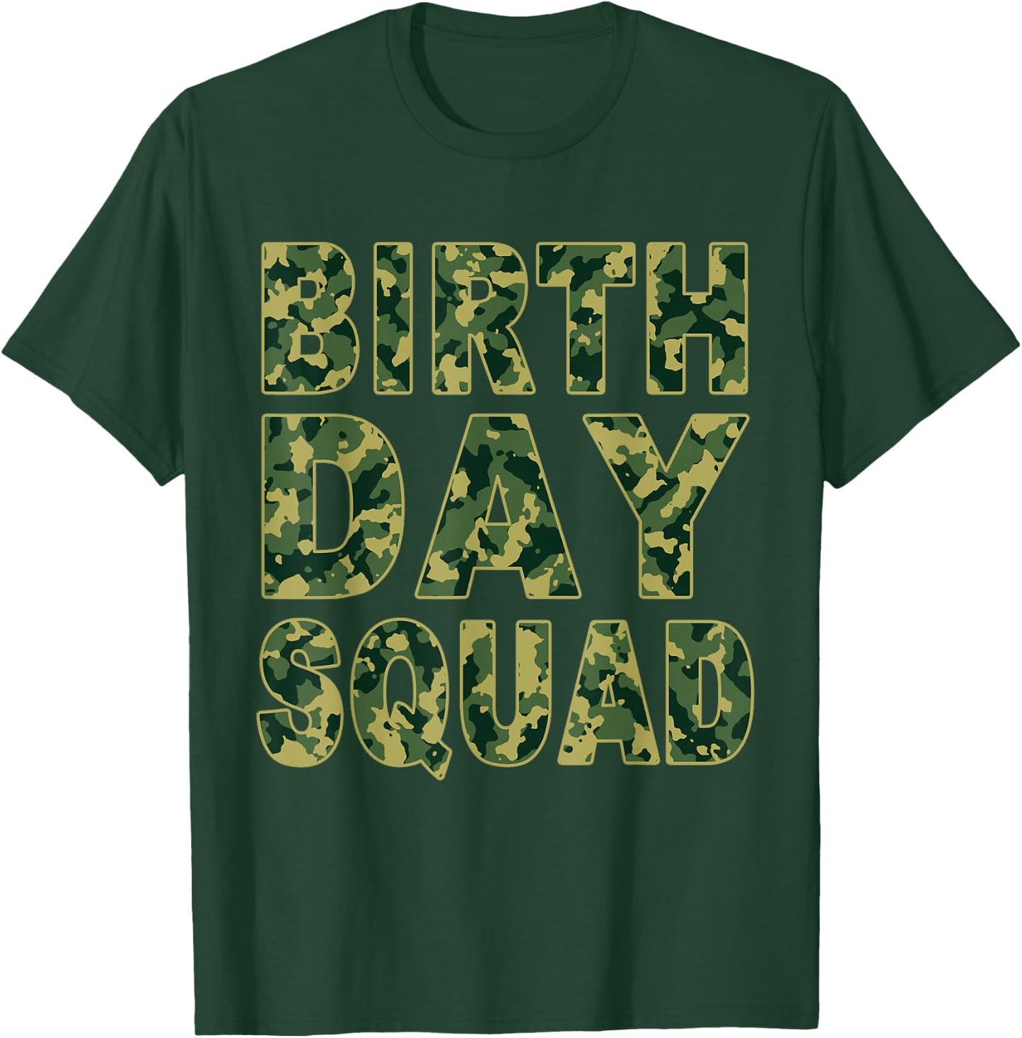 Military Green Camouflage Pattern Matching Birthday Squad T-Shirt - T-Shirt | Forest