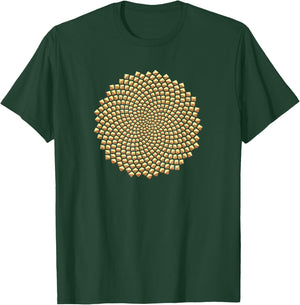 Sunflower, seeds, Fibonacci, Phi, golden ratio, mathematics T-Shirt - T-Shirt | Forest
