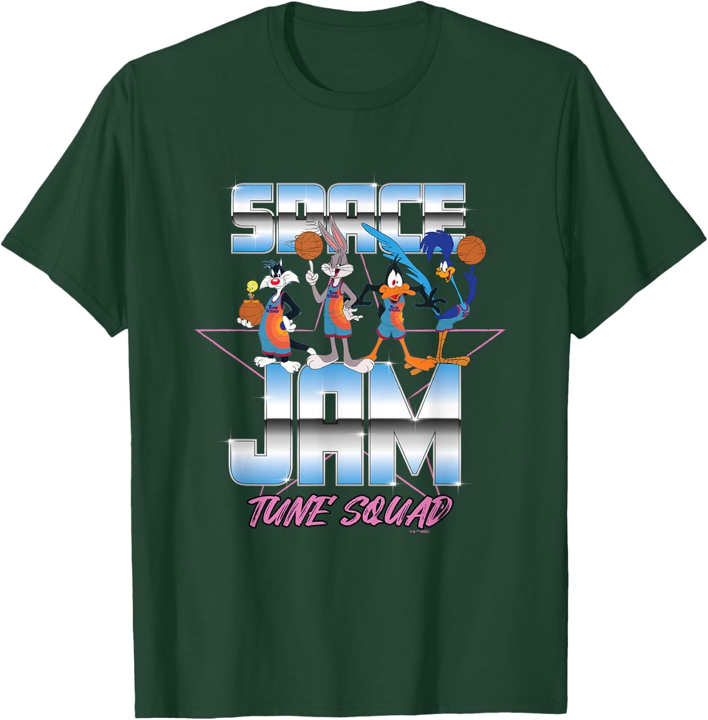 Space Jam 2 Iconic Tune Squad Star Chrome Team Chest Poster T-Shirt - T-Shirt | Forest
