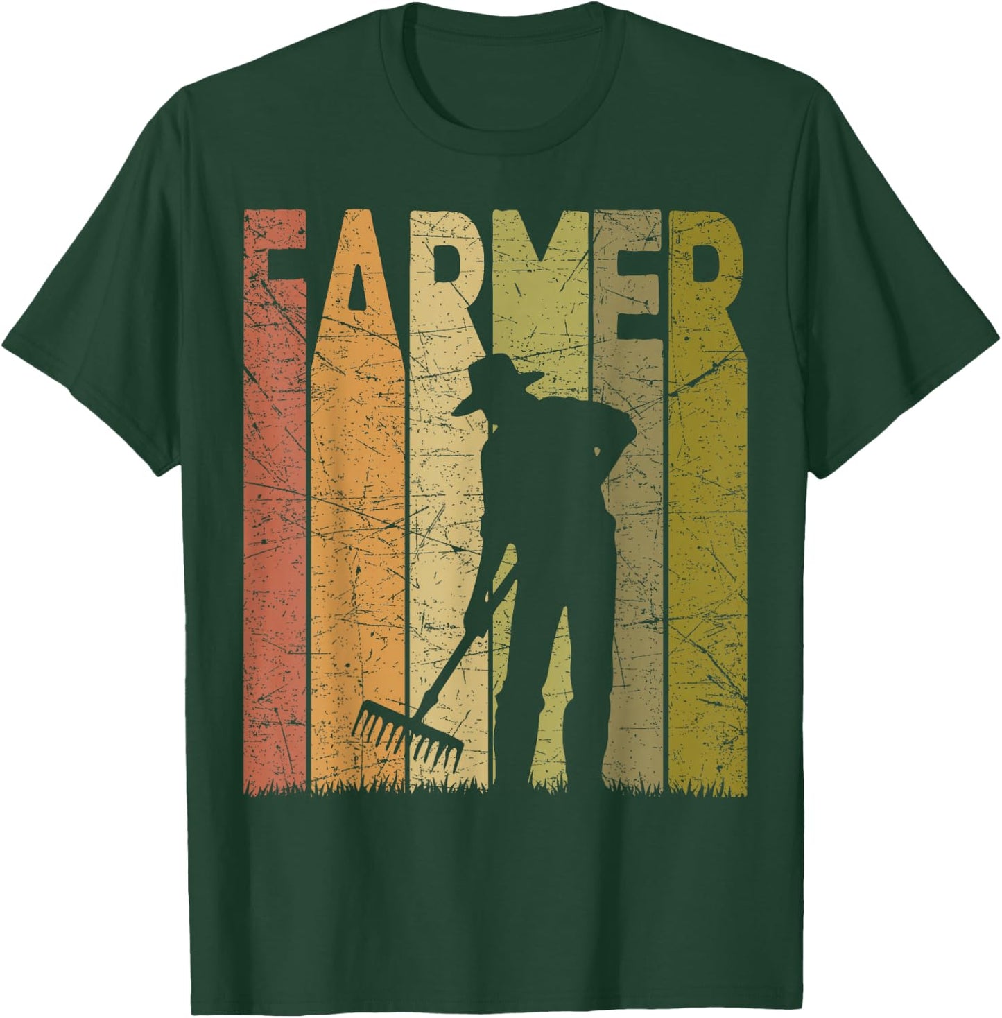 Farmer Vintage Gardener Farming Retro Gardening Agriculture T-Shirt - T-Shirt | Forest