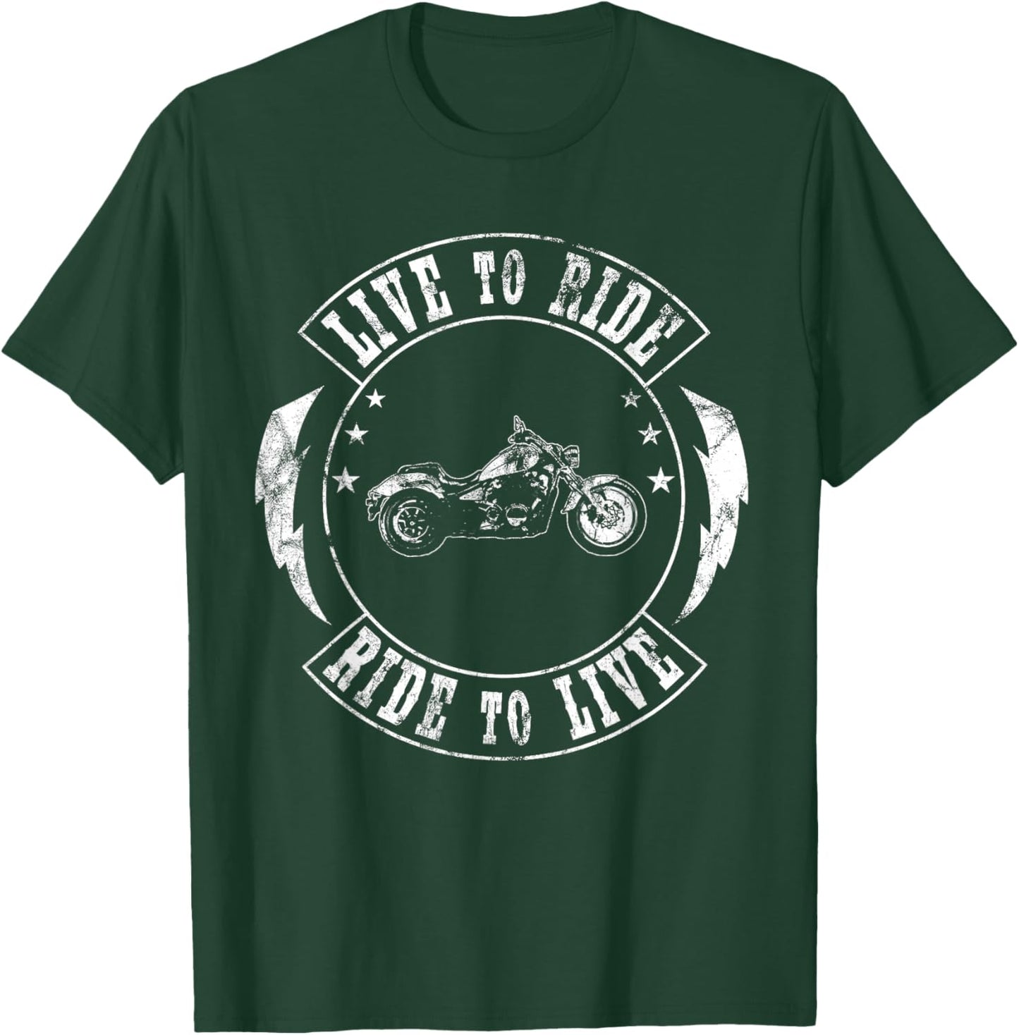 Live To Ride Ride To Live Biker Motorcycle Motorcyclist T-Shirt - T-Shirt | Forest