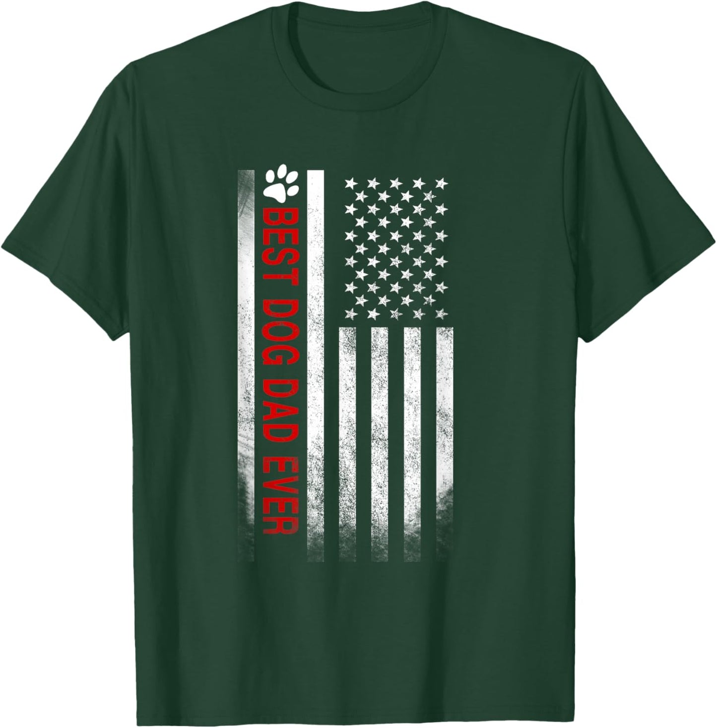Best Dog Dad Ever American Flag Gift Best Father T-Shirt - T-Shirt | Forest