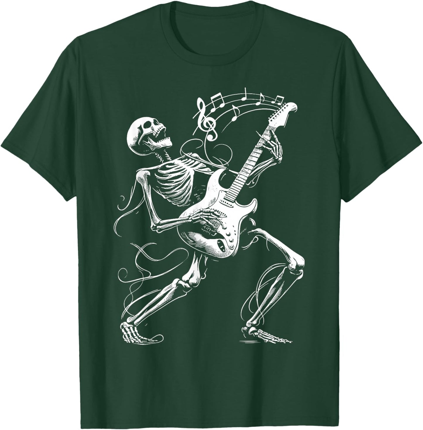 Skeleton Playing Guitar Music Gifts Women Rock Band T-Shirt - T-Shirt | Forest