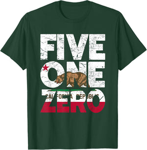 California Republic Flag - Area Code 510 T-Shirt - T-Shirt | Forest