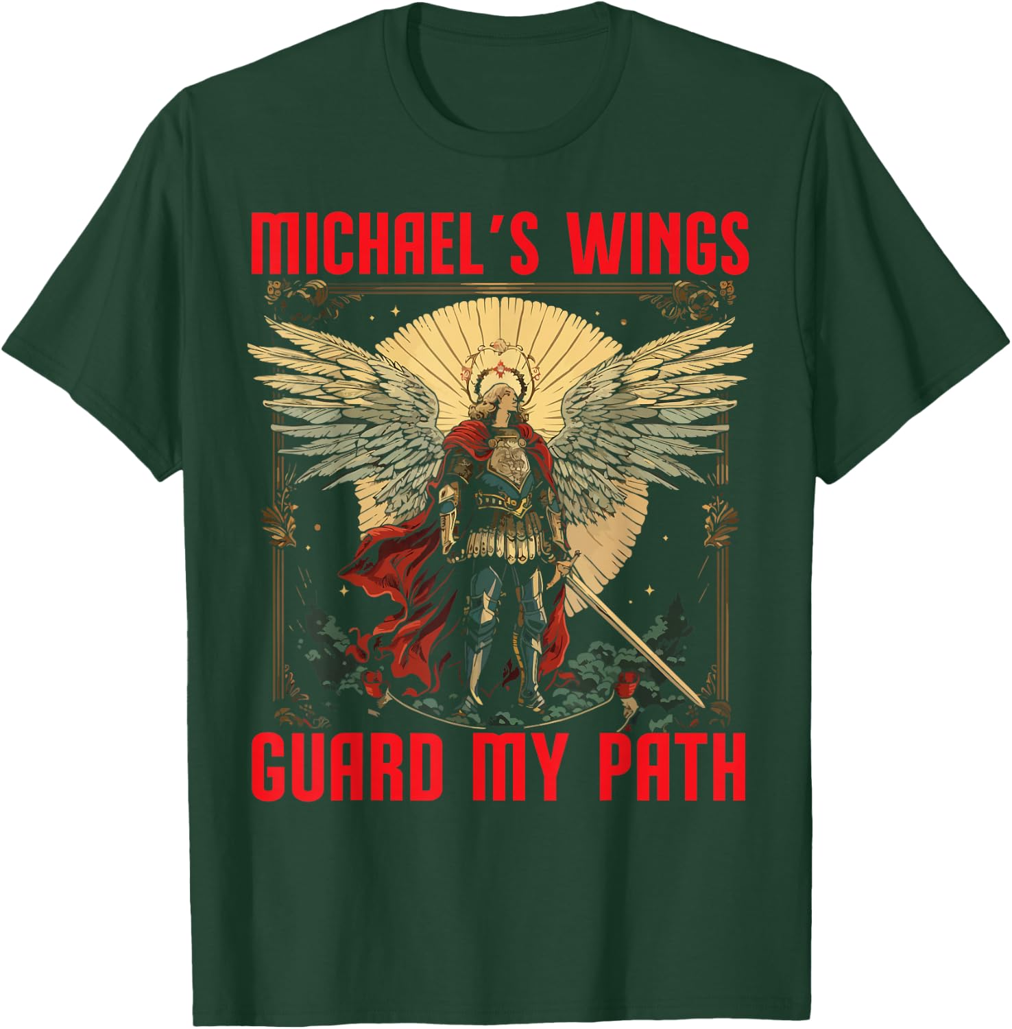 Archangel Michael Catholic Christianity Guardian Angel T-Shirt - T-Shirt | Forest