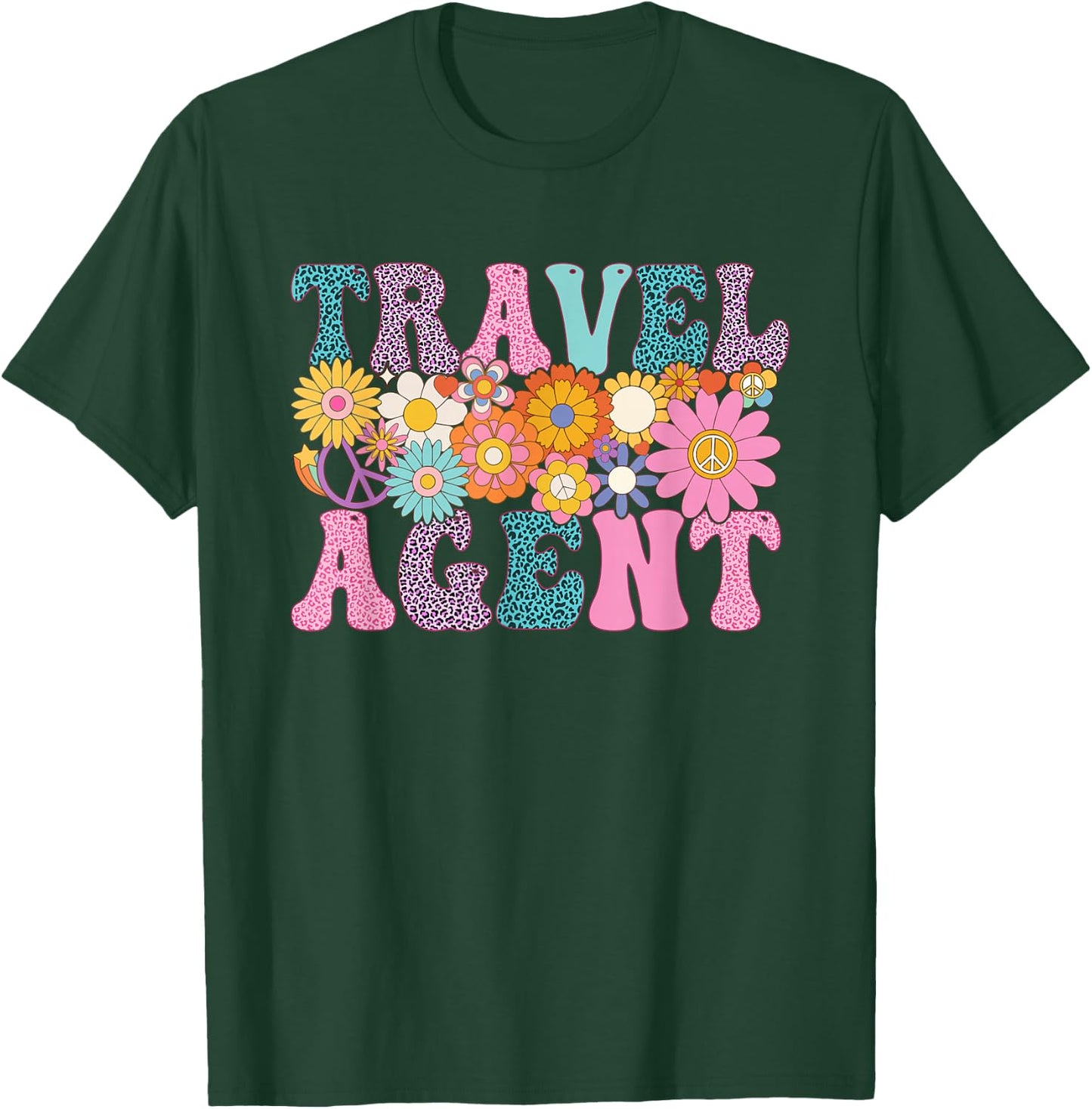 Travel Agent Week Groovy Leopard Appreciation Day T-Shirt - T-Shirt | Forest