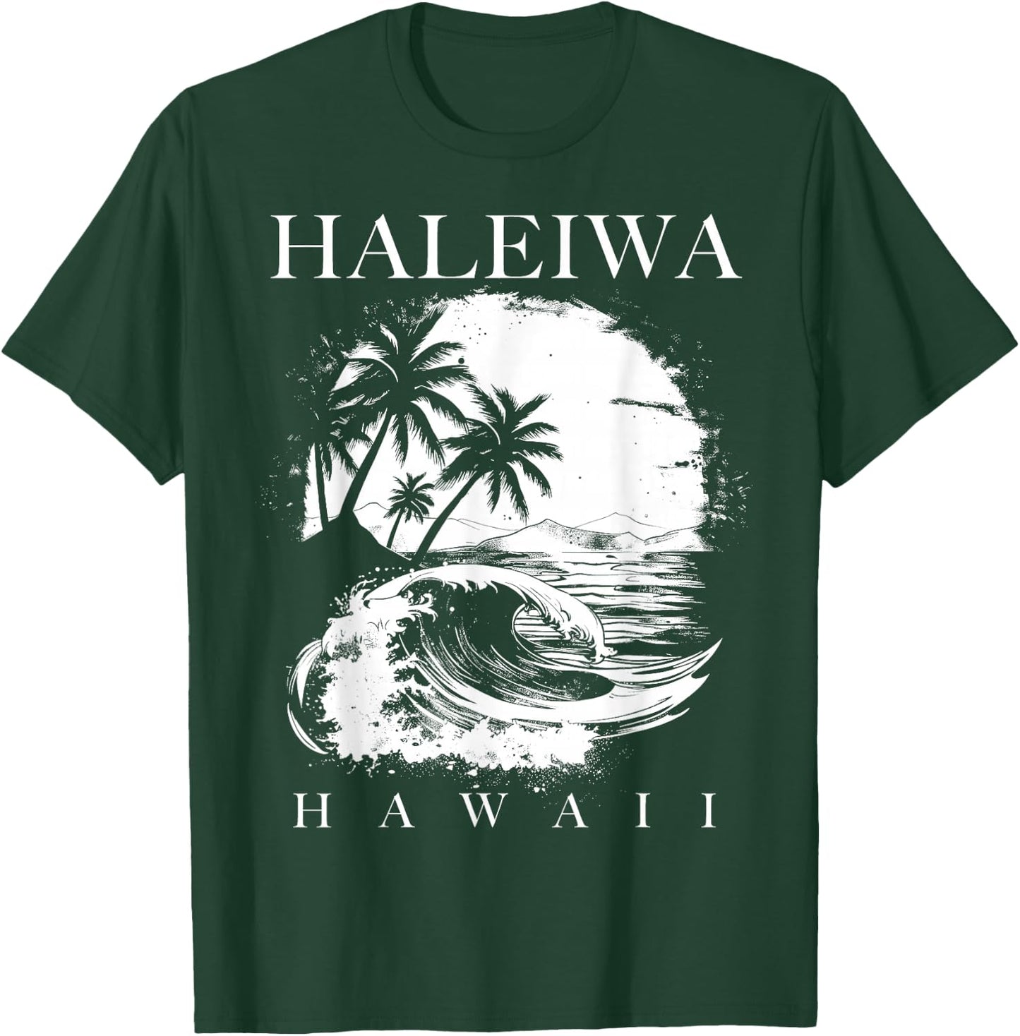 Haleiwa Hawaii Aloha Hawaiian Surfer Vintage Style T-Shirt - T-Shirt | Forest