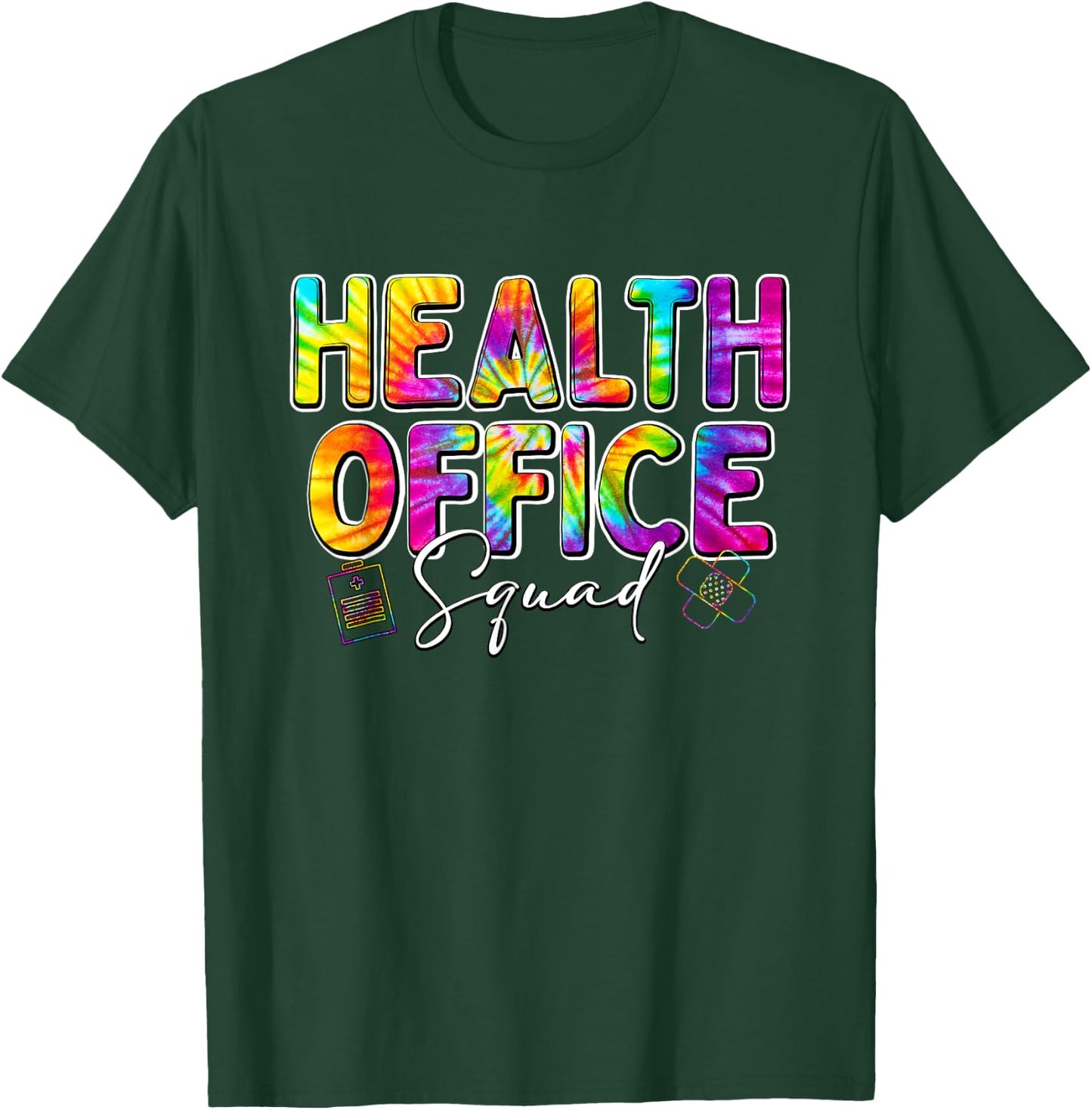 Health Office Squad Tie Dye Back To School Nurse Life T-Shirt - T-Shirt | Forest