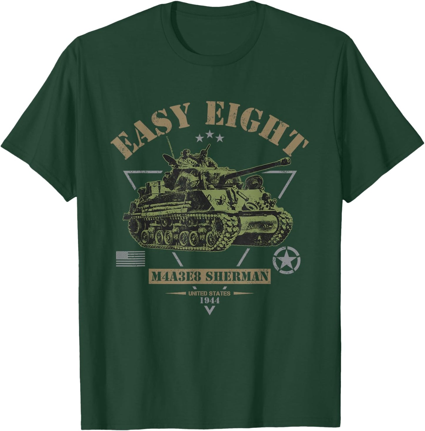 M4A3E8 'Easy-Eight' Sherman WW2 Tank T-Shirt - T-Shirt | Forest