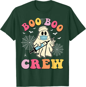 Groovy Boo Crew Nurse Funny Ghost Women Halloween Nurse T-Shirt - T-Shirt | Forest