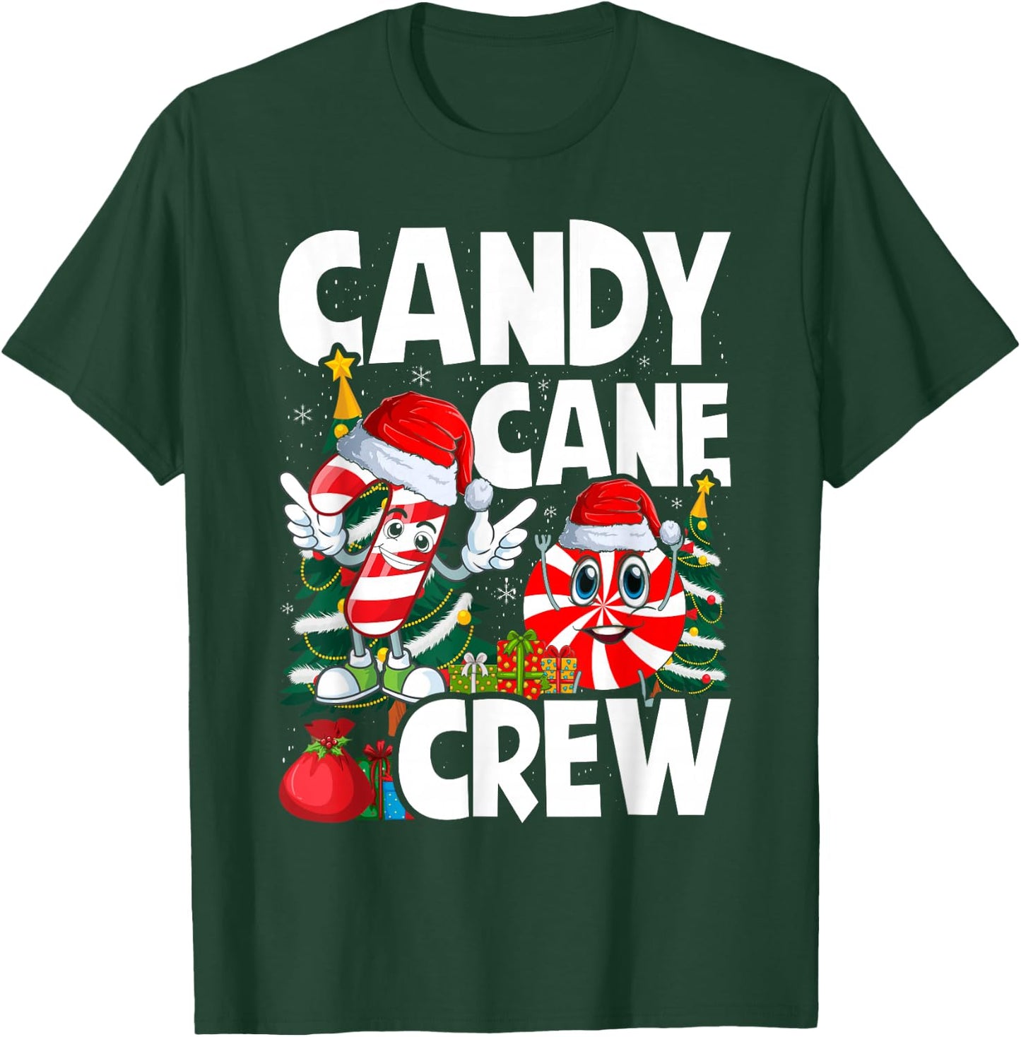 Candy Cane Crew Christmas Xmas Love Candy Boys Girls Kids T-Shirt - T-Shirt | Forest
