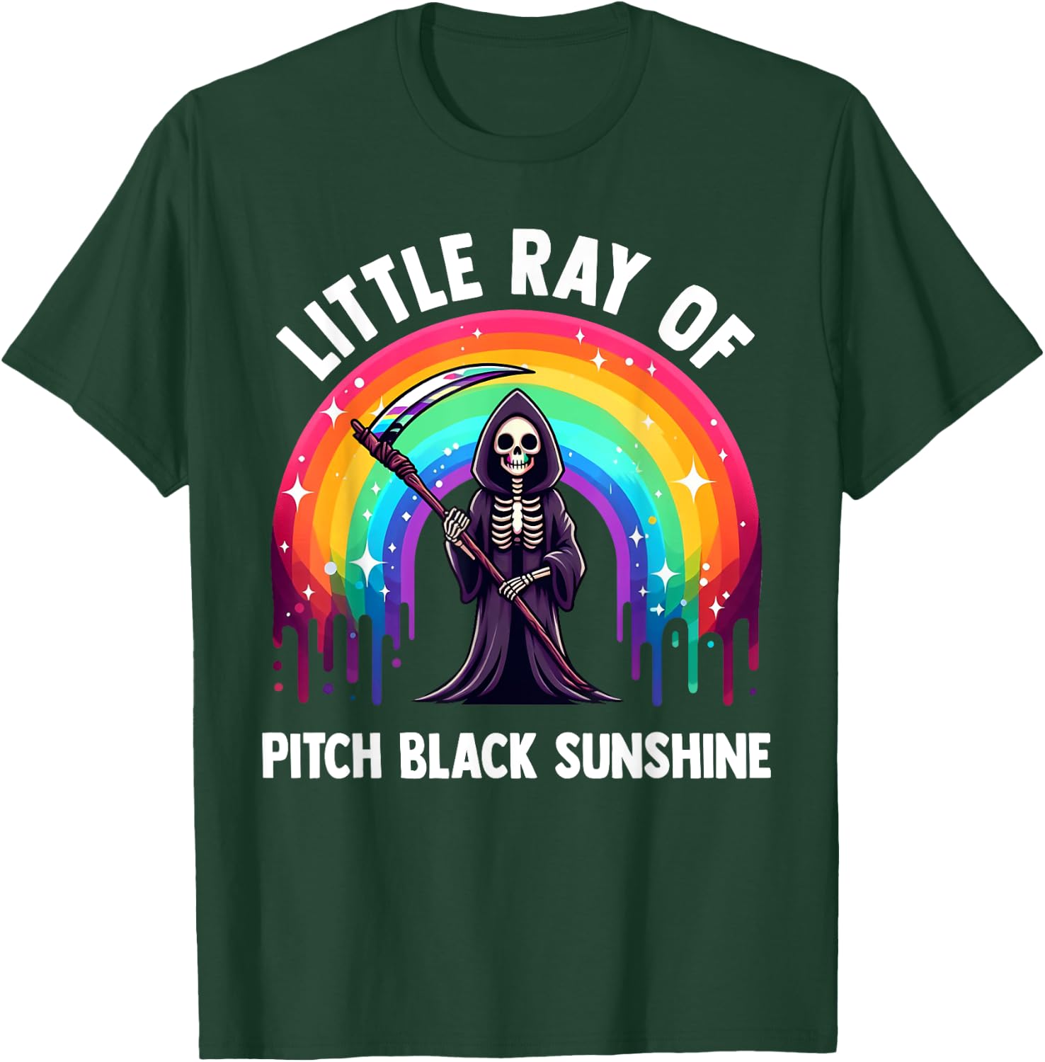 Little Ray Of Pitch Black Sunshine Death Rainbow Halloween Women T-Shirt - T-Shirt | Forest