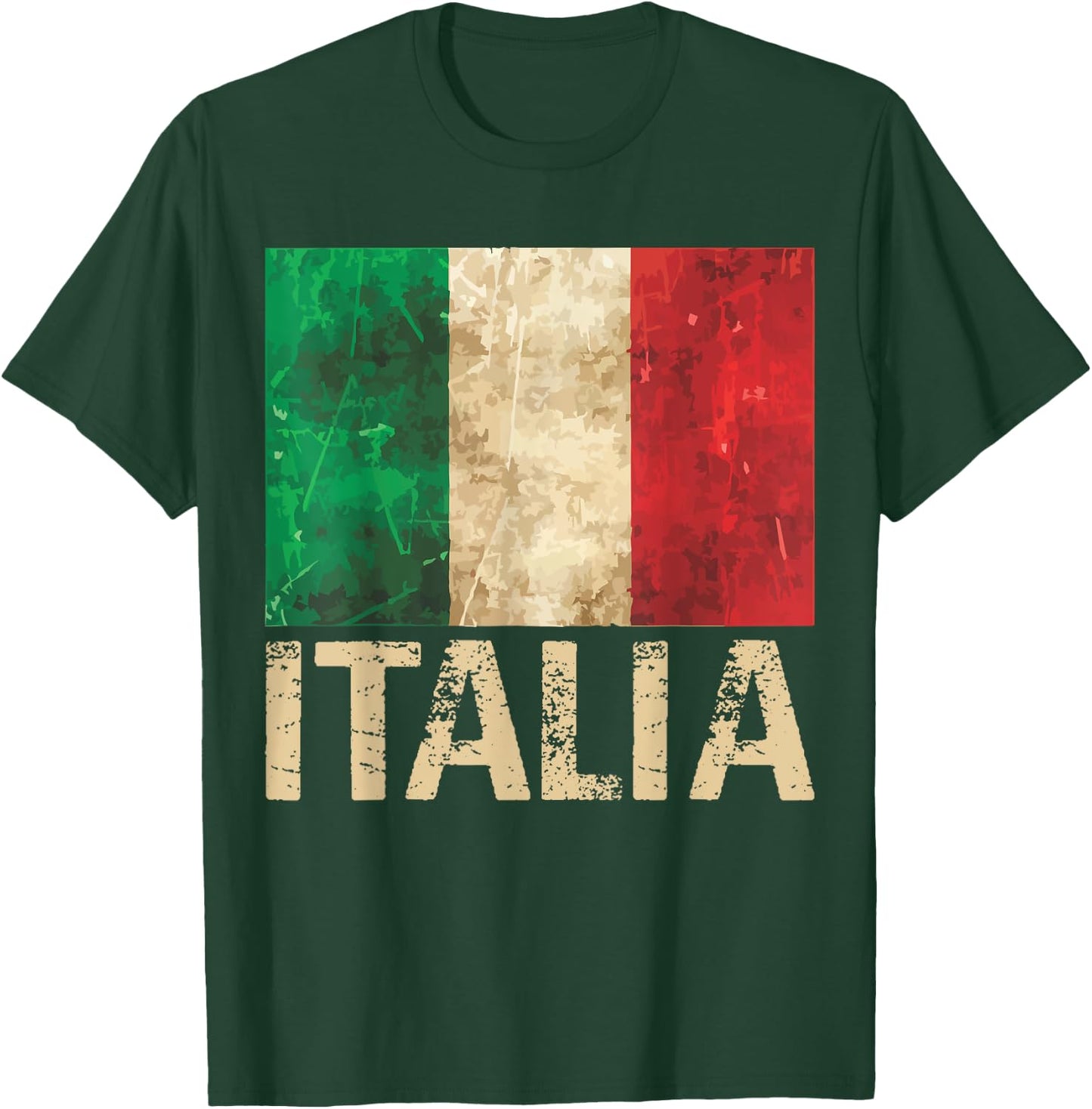 Vintage Italia Shirt Distressed Italy Flag Italian Pride T-Shirt - T-Shirt | Forest
