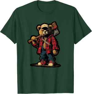 Strong Tree Cut Teddy Bear Costume for Lumberjack Lovers T-Shirt - T-Shirt | Forest