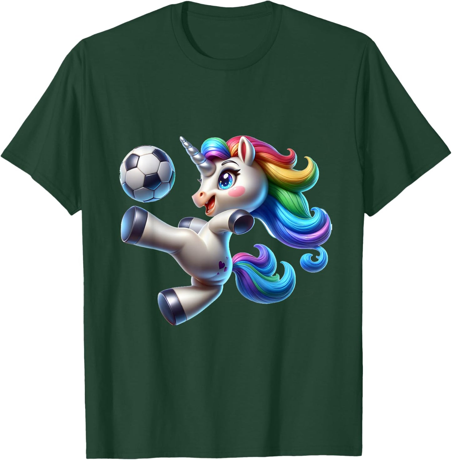 Cute Soccer Player Unicorn T-Shirt - T-Shirt | Forest