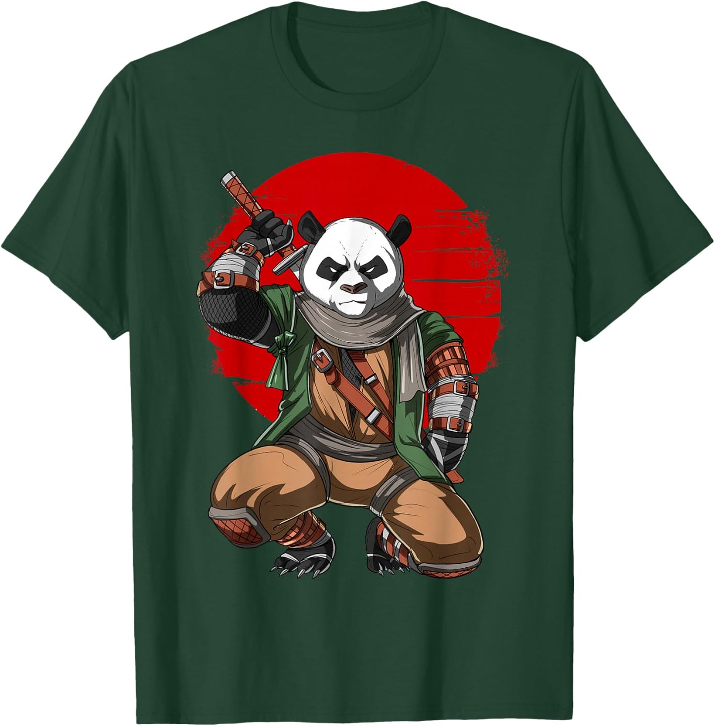 Panda Bear Samurai Japanese Samurai Warrior Ninja T-Shirt - T-Shirt | Forest