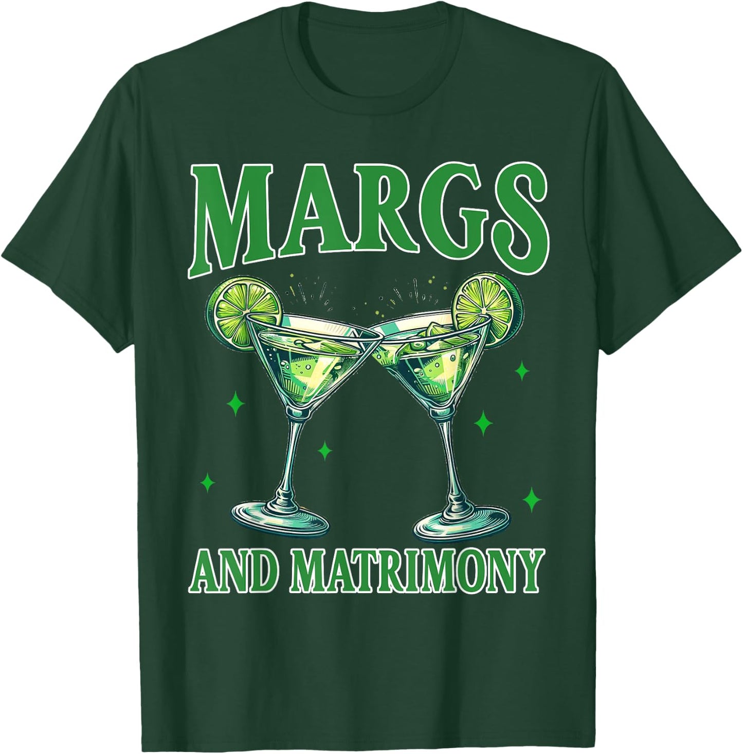 Bachelorette Margarita Bridal Party Margs And Matrimony T-Shirt - T-Shirt | Forest