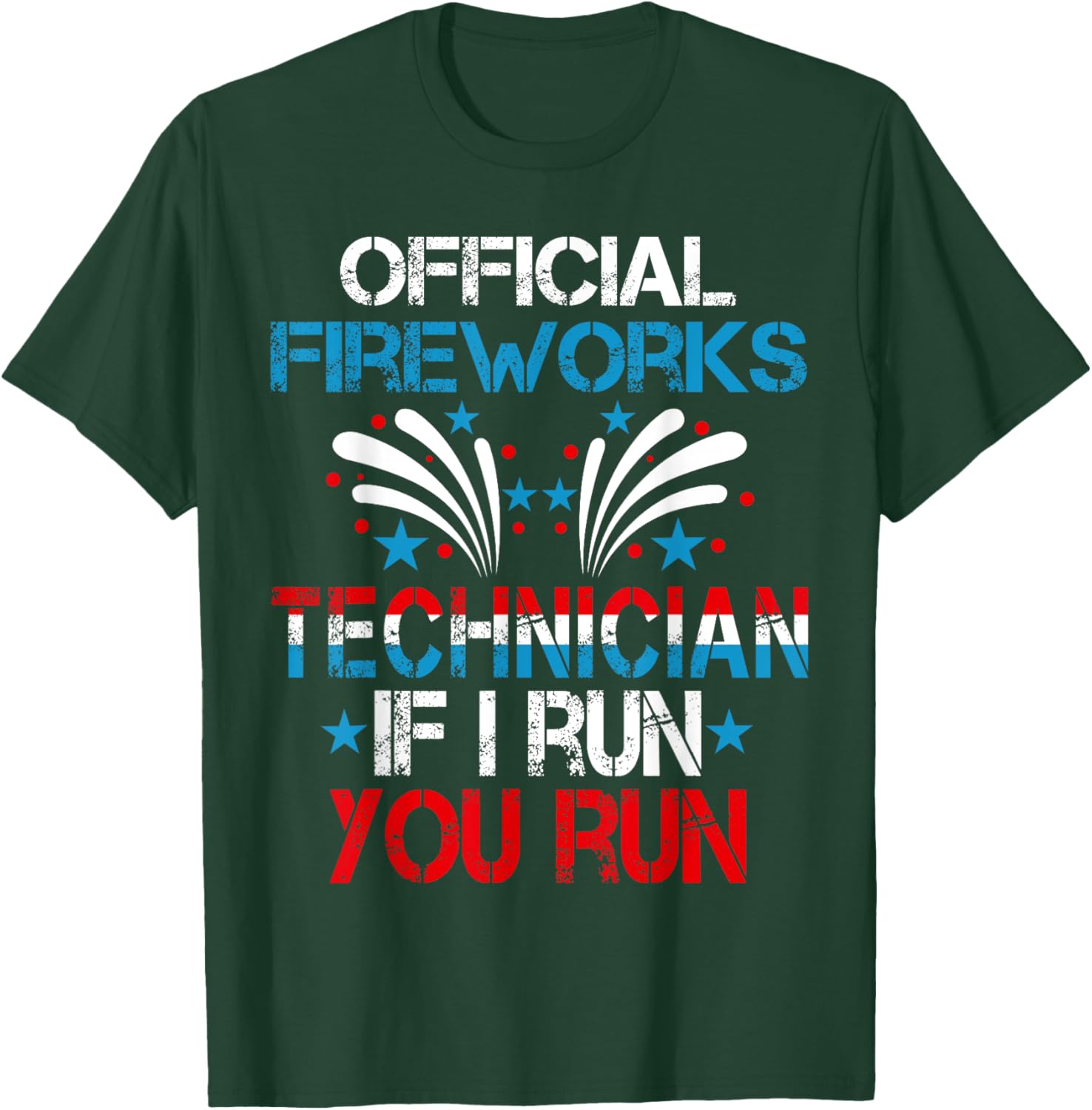 Official Fireworks Technician 4th Of July Pyro-technician Women Men T-Shirt - T-Shirt | Forest