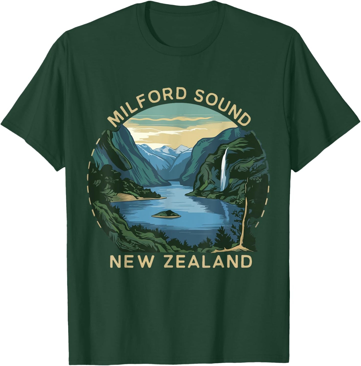 Milford Sound Costume Fjords of New Zealand Hiking T-Shirt - T-Shirt | Forest