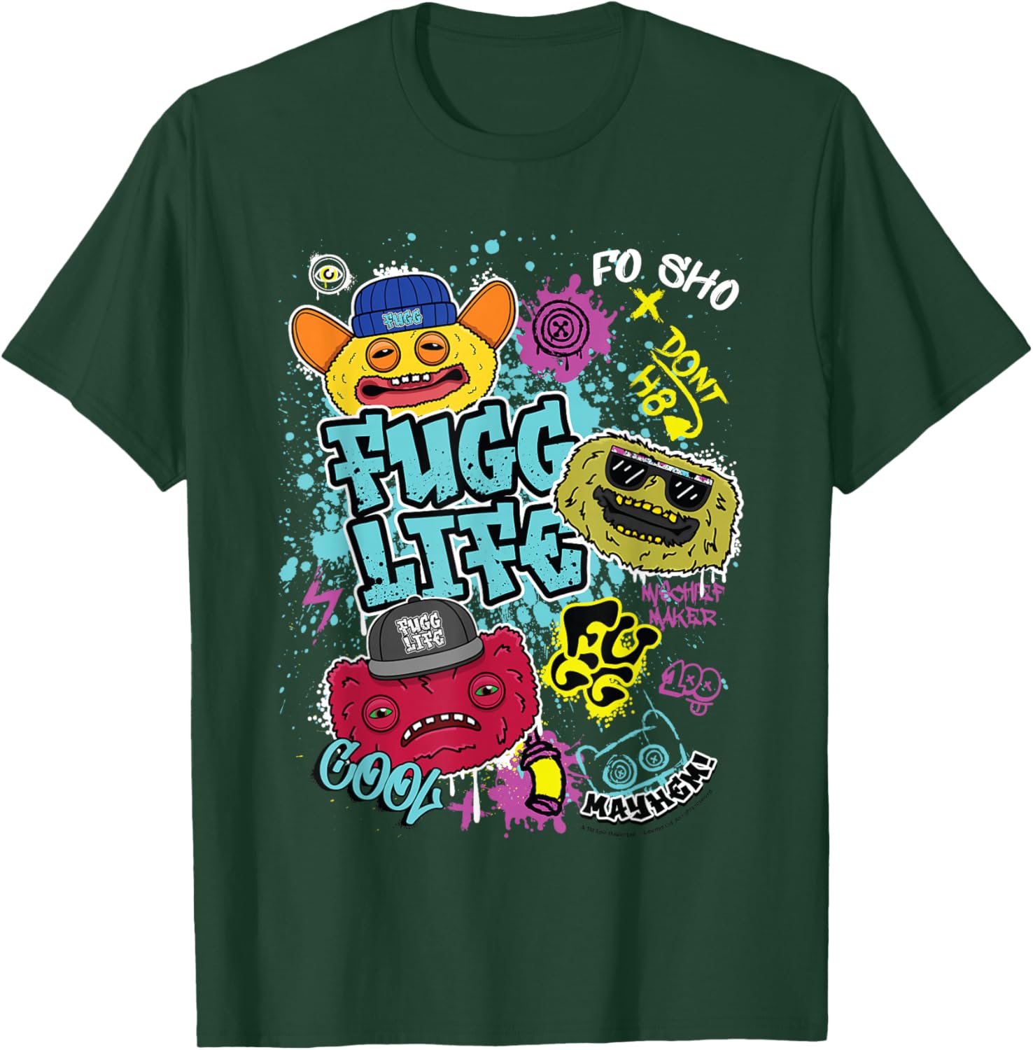 Fugg Life Grin Grin Count Underoo Mcgoo & Wide Eyed Weirdo T-Shirt - T-Shirt | Forest