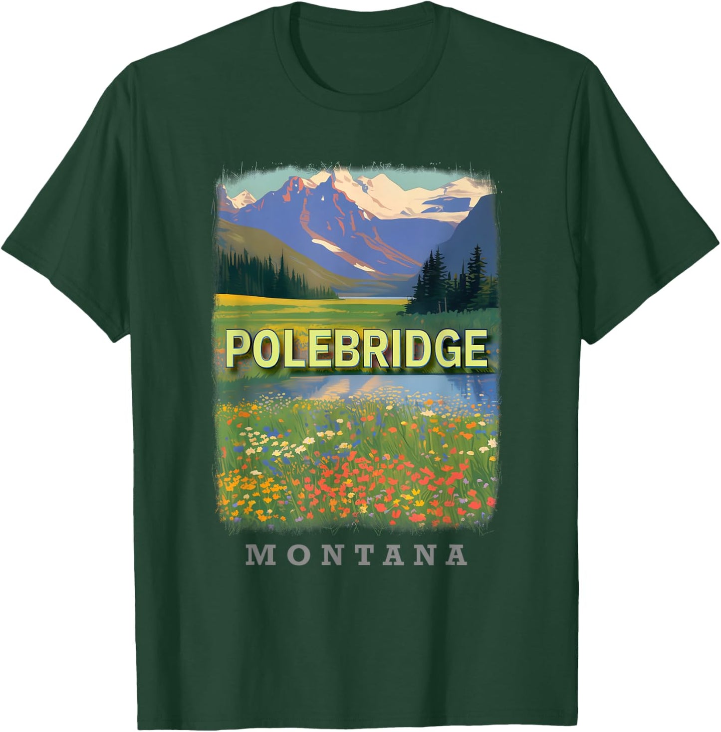 Polebridge Montana MT Northern Rockies Panorama SD339 T-Shirt - T-Shirt | Forest