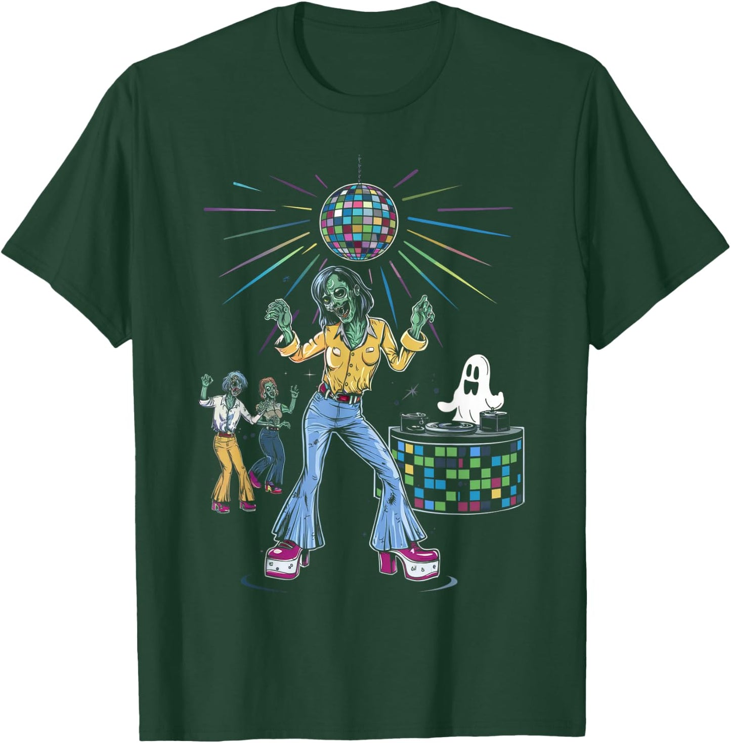 Vintage Halloween Shirt Disco 80's Retro Zombie 70's Dancer T-Shirt - T-Shirt | Forest
