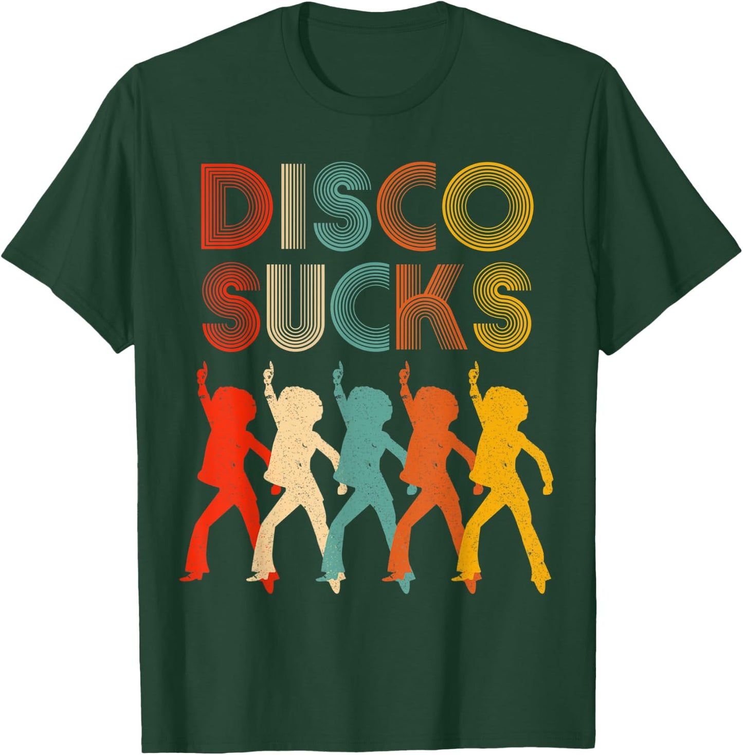 Retro Vintage 1970s Style Disco Dancer Moves Disco Sucks T-Shirt - T-Shirt | Forest
