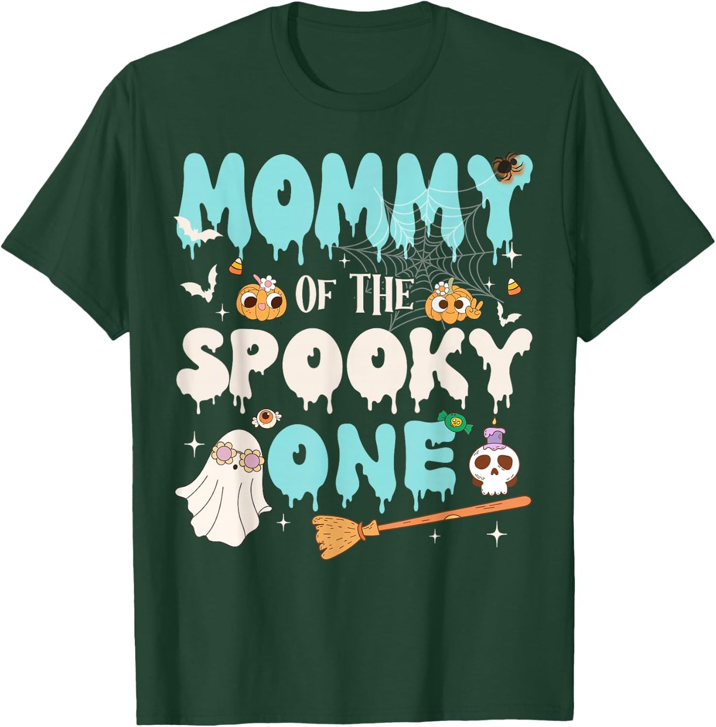 Mommy of The Spooky One Boy 1st Birthday Halloween Family T-Shirt - T-Shirt | Forest