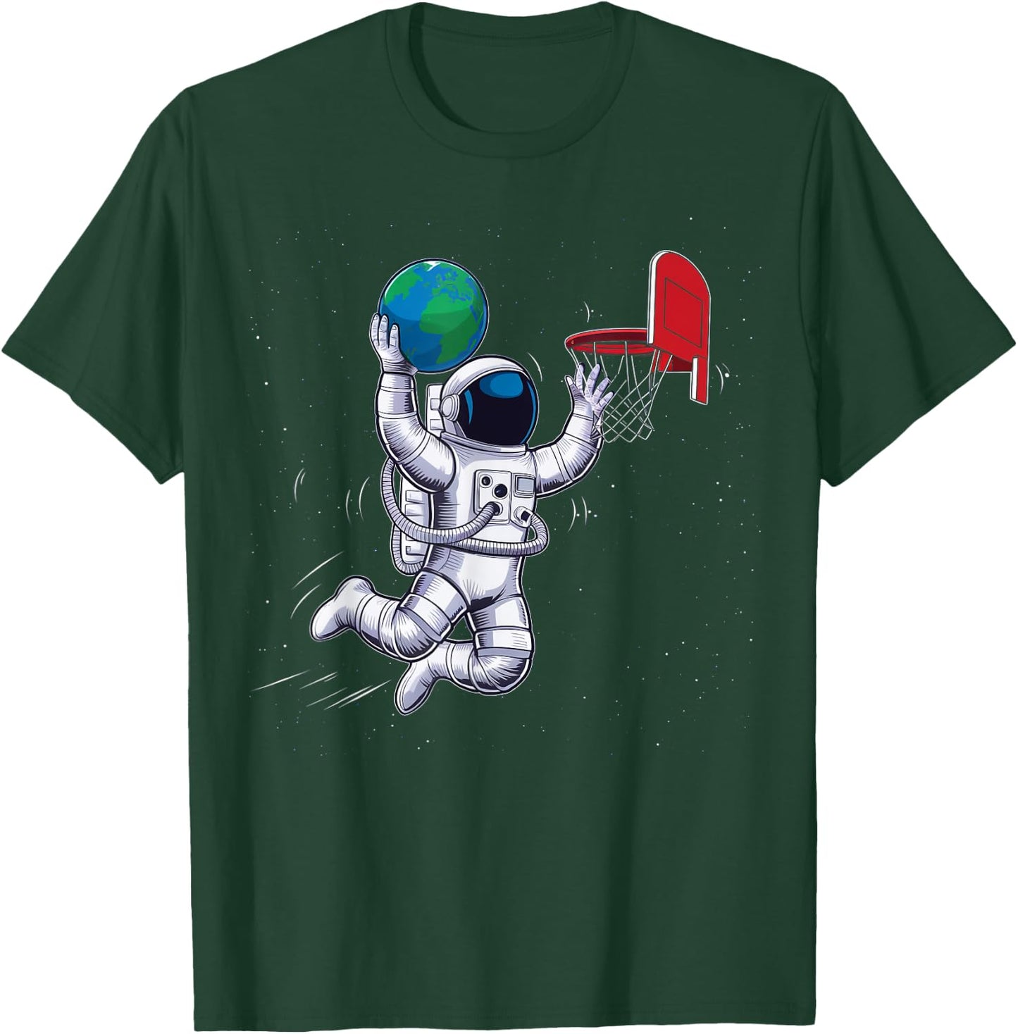 Astronaut Basketball Outer Space Planet Gifts Men Women Kids T-Shirt - T-Shirt | Forest