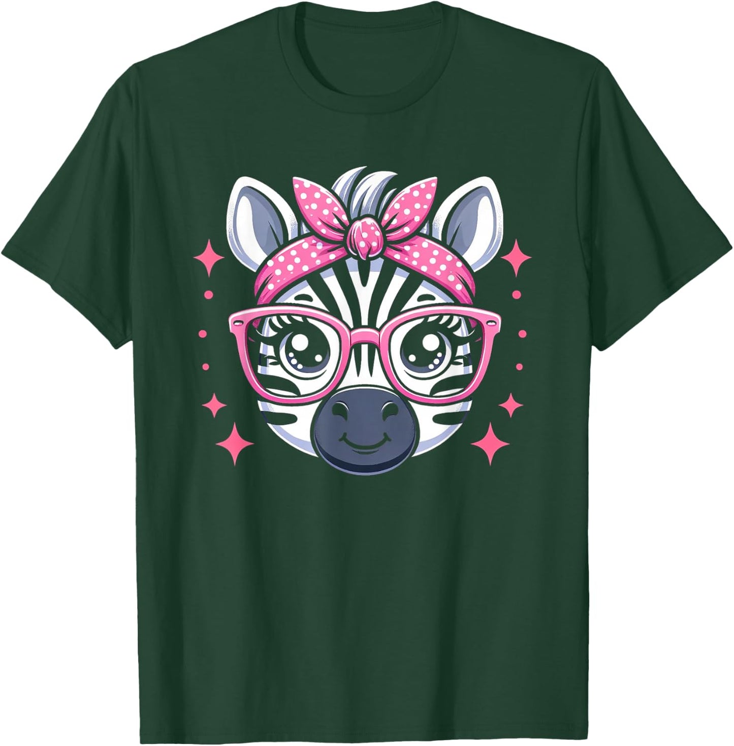 Zebra Pink Bandana Glasses T-Shirt - T-Shirt | Forest
