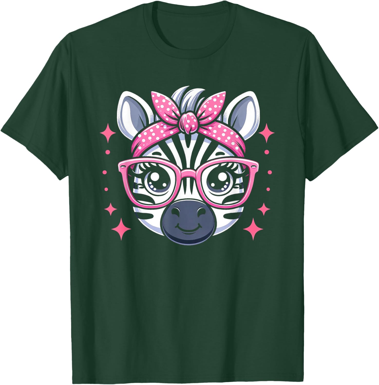Zebra Pink Bandana Glasses T-Shirt - T-Shirt | Forest