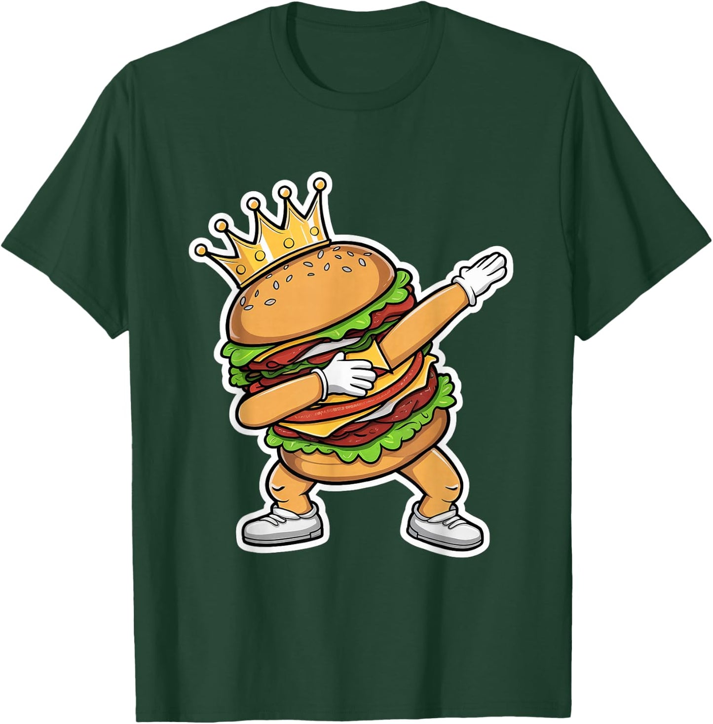 King of Burger Dab Dancing Funny Hamburger T-Shirt - T-Shirt | Forest