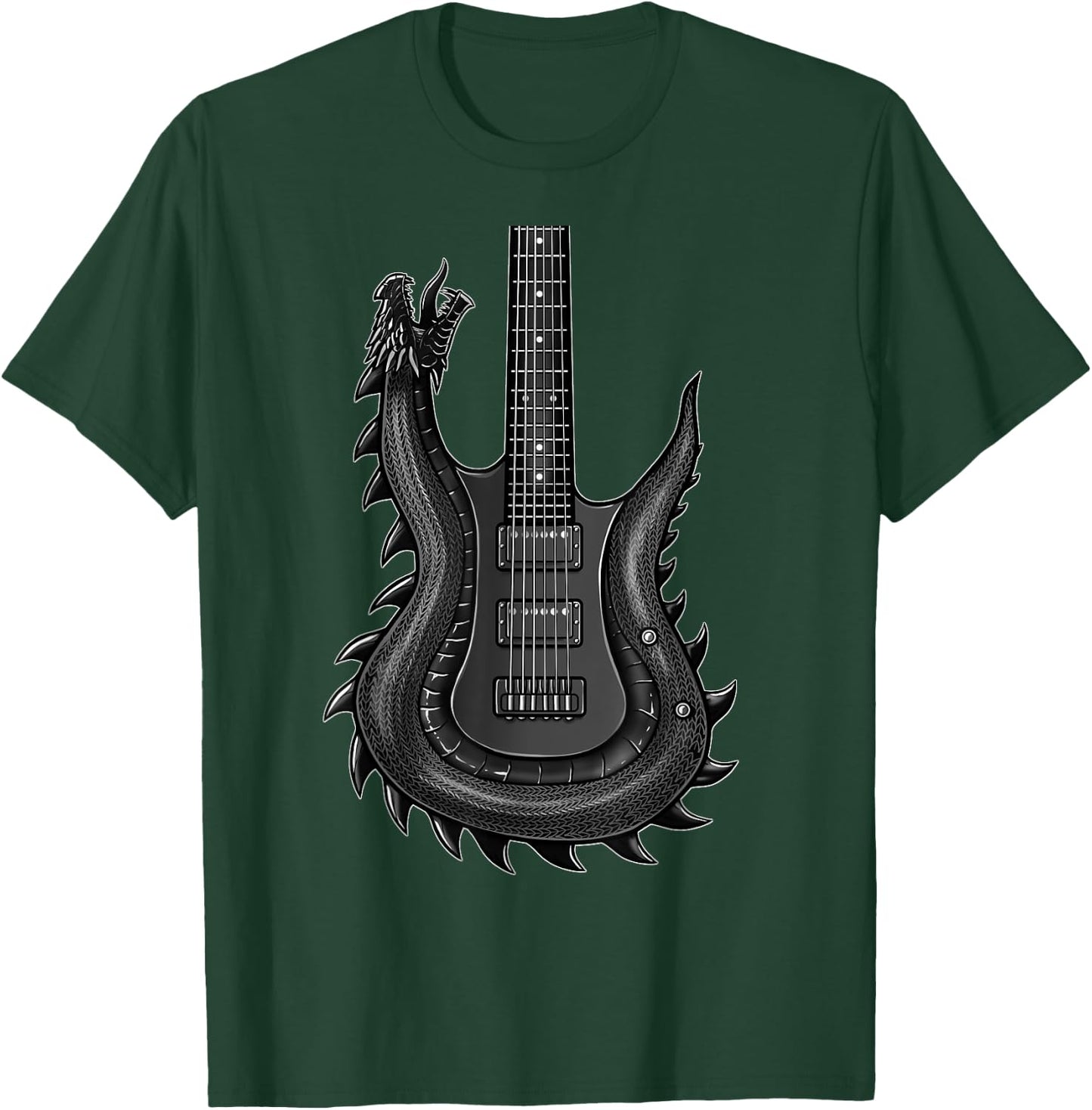 Cool Dragon Guitar Shirt Concert Band Rock And Roll T-Shirt - T-Shirt | Forest