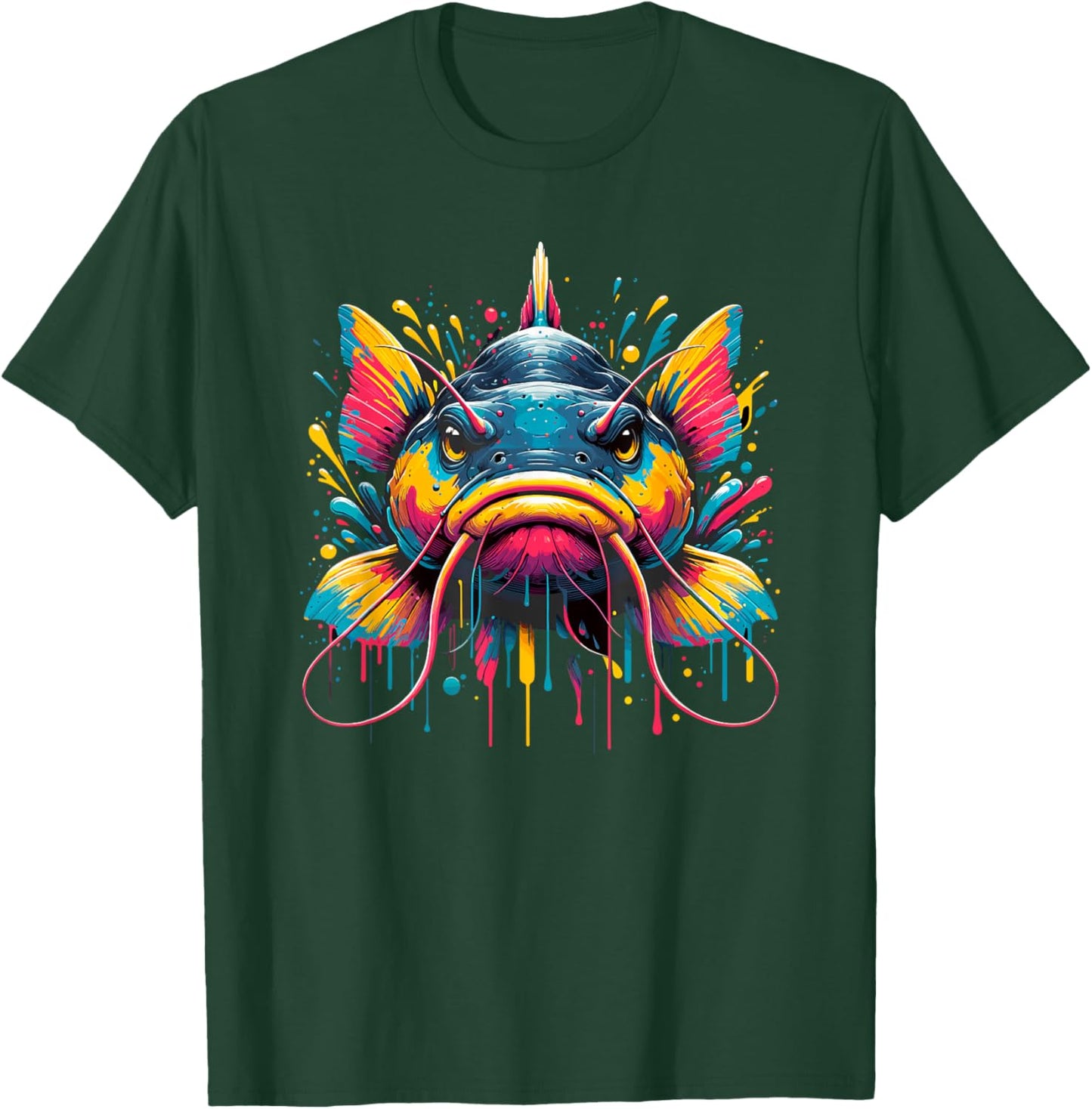 Splash Art Catfish Fish Catfishes T-Shirt - T-Shirt | Forest