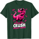 Crush Breast Cancer Dinosaur Holding Pink Ribbon Kids Mom T-Shirt - T-Shirt | Forest