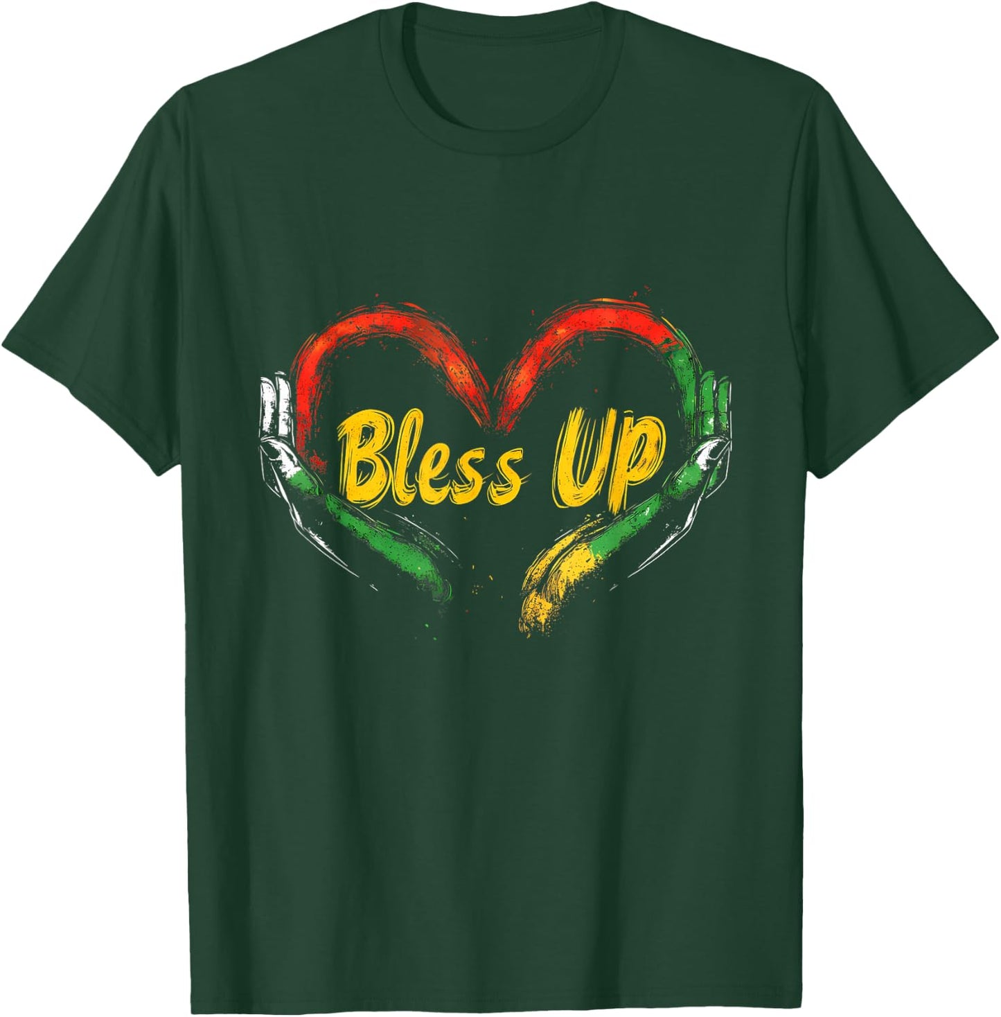 Hand Heart Reggae Rastafari Jamaican Roots Rasta T-Shirt - T-Shirt | Forest
