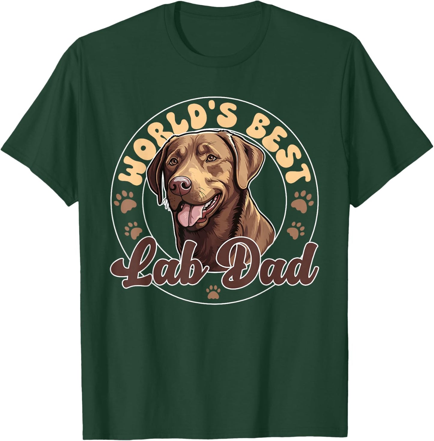 Chocolate Labrador Retirever Dog World's Best Lab Dad T-Shirt - T-Shirt | Forest