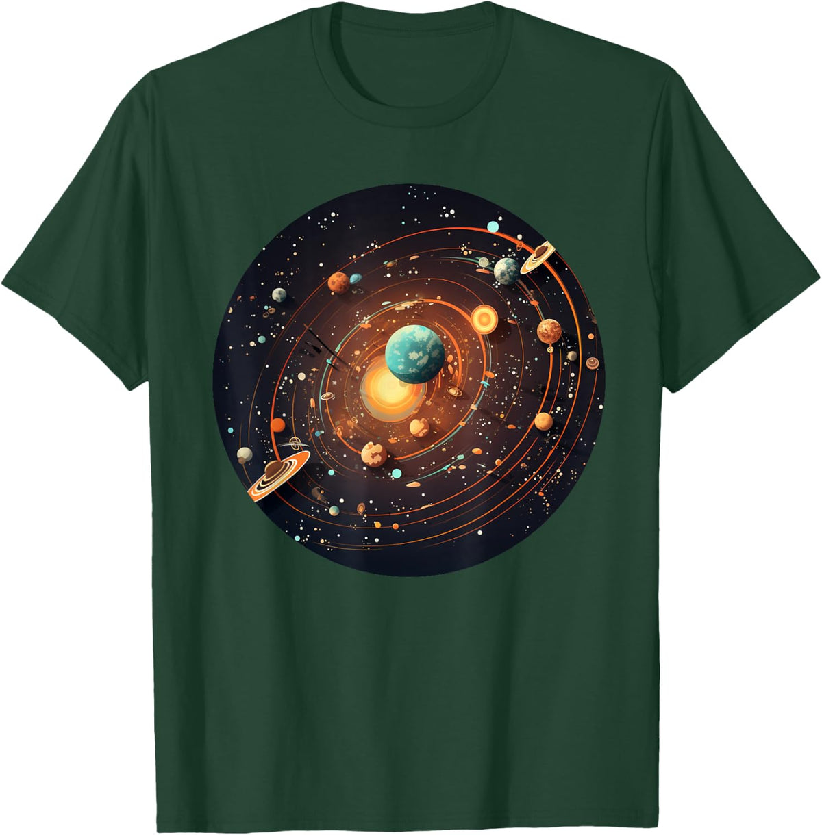 Cool planets and sun for Kuiper belt lovers T-Shirt - T-Shirt | Forest