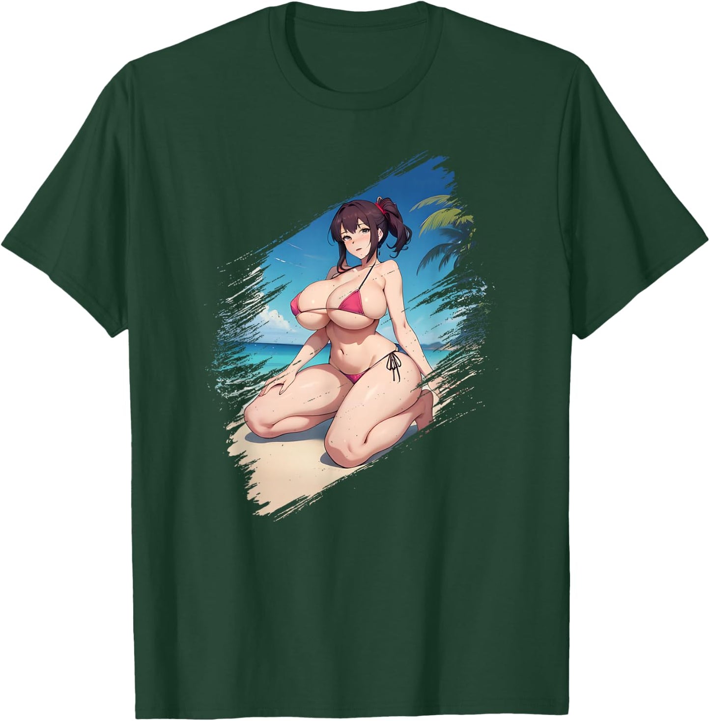Big Boobs Anime Manga Girl Women Bikini T-Shirt - T-Shirt | Forest
